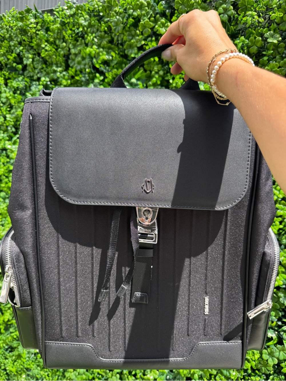 Black Men's Backpack with Top Handle